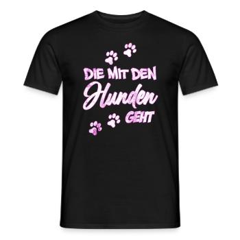 Die mit den Hunden geht | Hundebesitzerin Geschenk - Männer T-Shirt - Schwarz - Vorne - AI Model Male 178 light (178cm)
