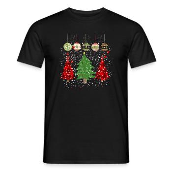 Joyeux Noël / impressions d'arbre de Noël / ccolorful - T-shirt homme - noir - Devant - AI Model Male 178 light (178cm)