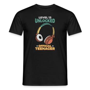 Level 13 unlocked teenager gift 13th birthday - Men's T-Shirt - black - Front - AI Model Male 178 light (178cm)