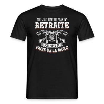 Mon Plan De Retraite C'est Faire De La Moto Motard - T-shirt homme - noir - Devant - AI Model Male 178 light (178cm)