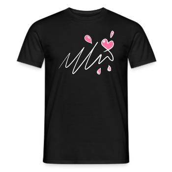 herz rosa symbol liebe muster linie - Männer T-Shirt - Schwarz - Vorne - AI Model Male 178 light (178cm)