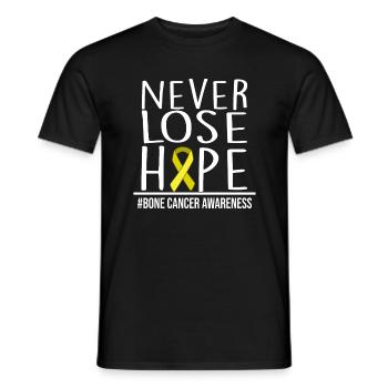 Never Lose Hope - Bone Cancer Awareness - Men's T-Shirt - black - Front - AI Model Male 178 light (178cm)