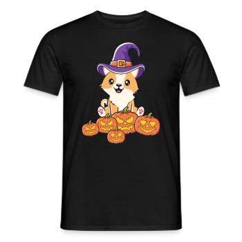 Citrouille de chat d’Halloween - T-shirt homme - noir - Devant - AI Model Male 178 light (178cm)