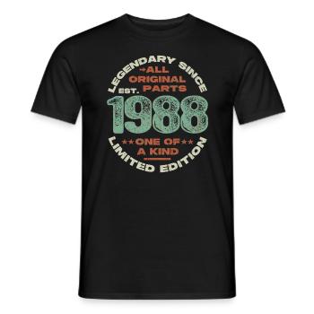 Legendary since 1988 - 35 years - Men's T-Shirt - black - Front - AI Model Male 178 light (178cm)