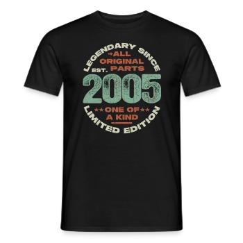 Légendaire depuis 2005 - 18 ans - T-shirt homme - noir - Devant - AI Model Male 178 light (178cm)