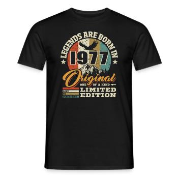 Original limitierte Auflage 1977 - Männer T-Shirt - Schwarz - Vorne - AI Model Male 178 light (178cm)