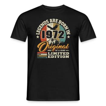 Original limitierte Auflage 1972 - Männer T-Shirt - Schwarz - Vorne - AI Model Male 178 light (178cm)