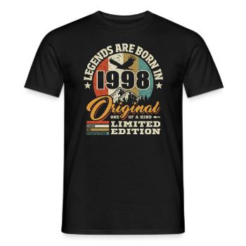 Édition limitée originale 1998 - T-shirt homme - noir - Devant - AI Model Male 178 light (178cm)