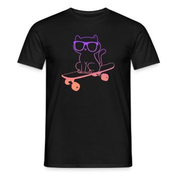 Skateboarding Skater Katze Skateboard - Männer T-Shirt - Schwarz - Vorne - AI Model Male 178 light (178cm)