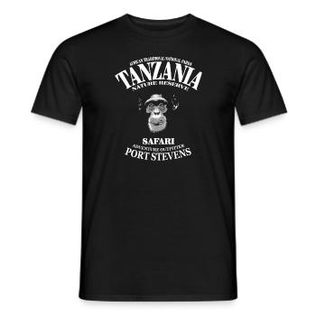 Tanzania - Chimpanzees - Men's T-Shirt - black - Front - AI Model Male 178 light (178cm)