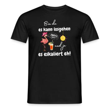 Mädels Party Flamingo Cocktail Junggesellinnen - Männer T-Shirt - Schwarz - Vorne - AI Model Male 178 light (178cm)