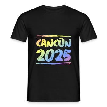 Cancun 2025 Bunt - Männer T-Shirt - Schwarz - Vorne - AI Model Male 178 light (178cm)