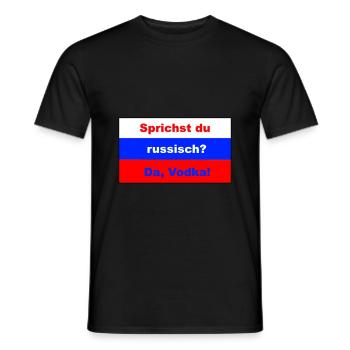 Sprichst du russisch? Da, Vodka! - Männer T-Shirt - Schwarz - Vorne - AI Model Male 178 light (178cm)
