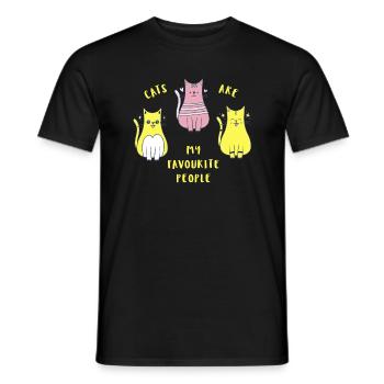cats are my favourite - Männer T-Shirt - Schwarz - Vorne - AI Model Male 178 light (178cm)