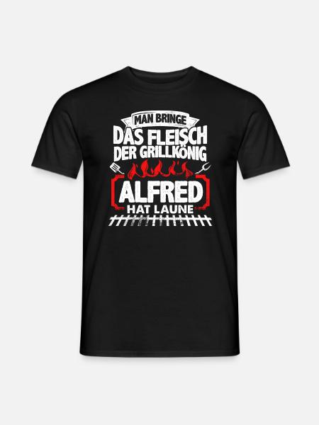ALFRED - Grill - Männer T-Shirt - Schwarz