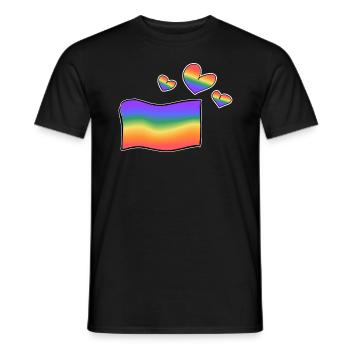 lgbt flagge herzen regenbogen herzen liebe - Männer T-Shirt - Schwarz - Vorne - AI Model Male 178 light (178cm)