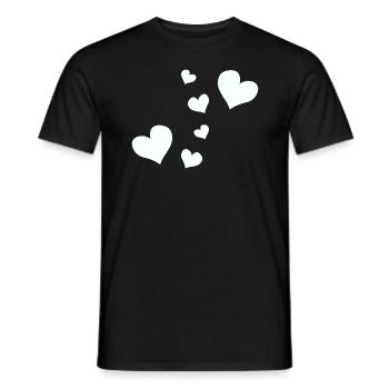 hearts pattern heart symbols - Men's T-Shirt - black - Front - AI Model Male 178 light (178cm)