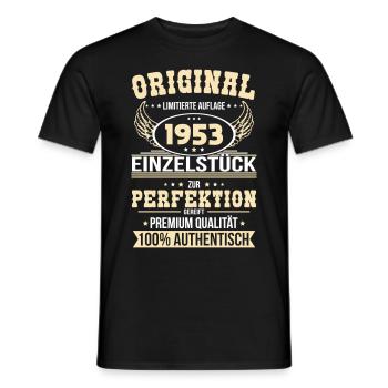 70. Geburtstag - Original 1953 Einzelstück - Männer T-Shirt - Schwarz - Vorne - AI Model Male 178 light (178cm)