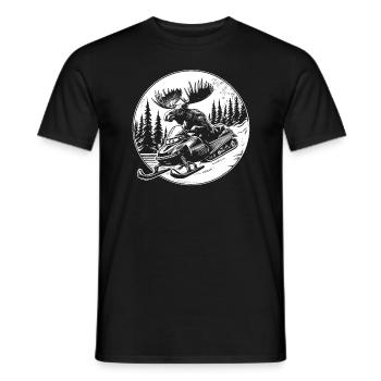 Elch auf dem Schneemobil - Männer T-Shirt - Schwarz - Vorne - AI Model Male 178 light (178cm)
