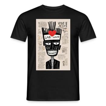 T-shirt Love Overload - Men's T-Shirt - black - Front - AI Model Male 178 light (178cm)
