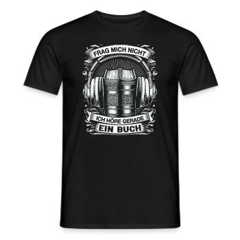 Audio book - Men's T-Shirt - black - Front - AI Model Male 178 light (178cm)