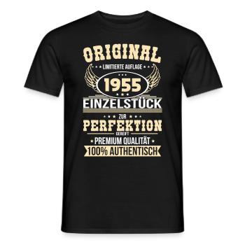 70e anniversaire - Pièce unique originale de 1955 - T-shirt homme - noir - Devant - AI Model Male 178 light (178cm)
