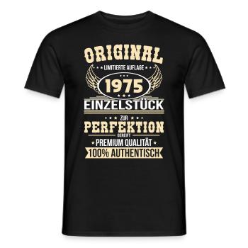 50th Birthday - Original 1975 Unique Piece - Men's T-Shirt - black - Front - AI Model Male 178 light (178cm)