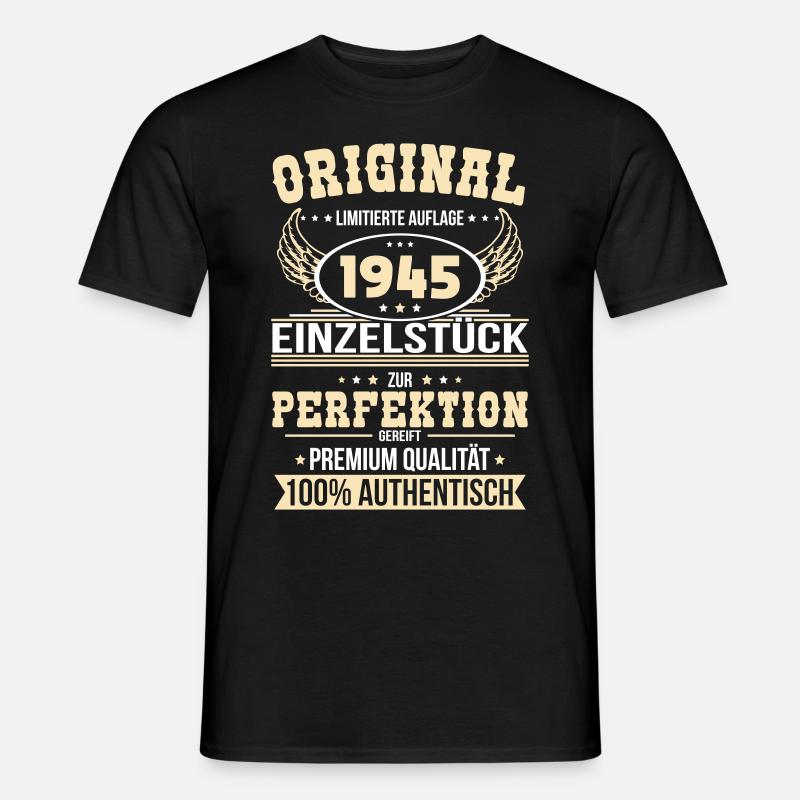 80. Geburtstag - Original 1945 Einzelstück - Männer T-Shirt - Schwarz