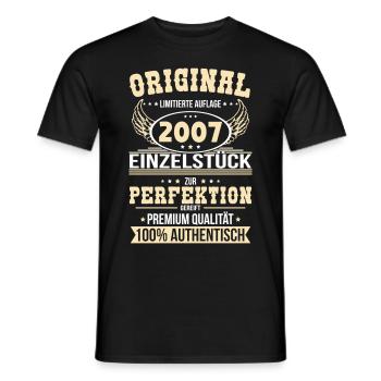 18e anniversaire - Pièce unique originale 2007 - T-shirt homme - noir - Devant - AI Model Male 178 light (178cm)
