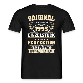 30th Birthday - Original 1995 Unique Piece - Men's T-Shirt - black - Front - AI Model Male 178 light (178cm)