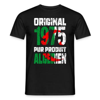 50th Anniversary - Original - 1975 - Algerian - Men's T-Shirt - black - Front - AI Model Male 178 light (178cm)