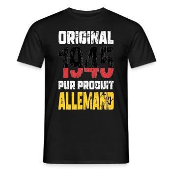 80th Birthday - Original - 1945 - German - Men's T-Shirt - black - Front - AI Model Male 178 light (178cm)