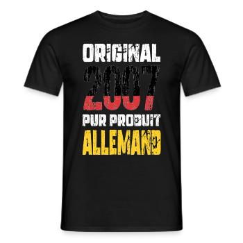 18th Birthday - Original - 2007 - German - Men's T-Shirt - black - Front - AI Model Male 178 light (178cm)