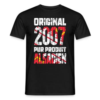 18th birthday - Original - 2007 - Alsatian - Men's T-Shirt - black - Front - AI Model Male 178 light (178cm)