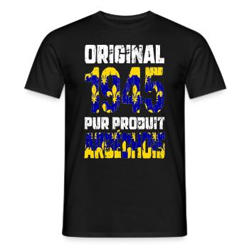 80-jähriges Jubiläum - Original - 1945 - Ardèche - Männer T-Shirt - Schwarz - Vorne - AI Model Male 178 light (178cm)