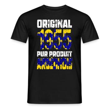 70-jähriges Jubiläum - Original - 1955 - Ardèche - Männer T-Shirt - Schwarz - Vorne - AI Model Male 178 light (178cm)