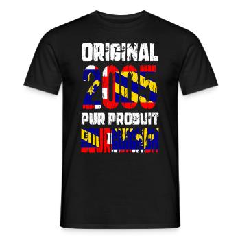 20. Jubiläum - Original - 2005 Burgund - Männer T-Shirt - Schwarz - Vorne - AI Model Male 178 light (178cm)