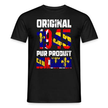 Anniversaire 80 ans - Original - 1945 Bourguignon - T-shirt homme - noir - Devant - AI Model Male 178 light (178cm)