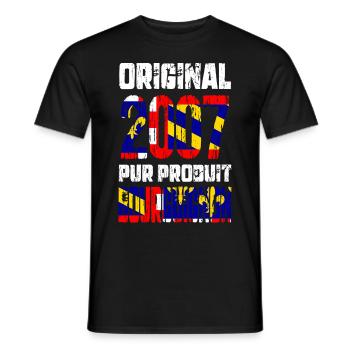 Anniversaire 18 ans - Original - 2007 Bourguignon - T-shirt homme - noir - Devant - AI Model Male 178 light (178cm)