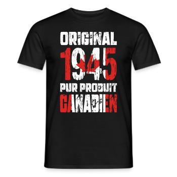 80th Anniversary - Original - 1945 - Canadian - Men's T-Shirt - black - Front - AI Model Male 178 light (178cm)