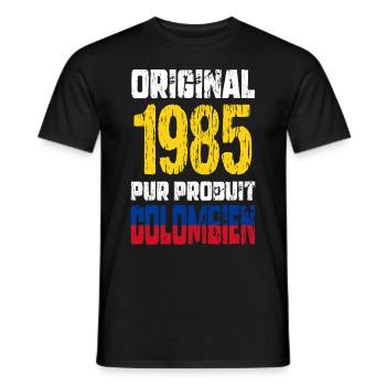 40th Anniversary - Original - 1985 - Colombian - Men's T-Shirt - black - Front - AI Model Male 178 light (178cm)