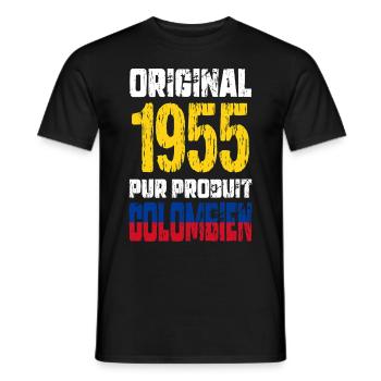 70th Anniversary - Original - 1955 - Colombian - Men's T-Shirt - black - Front - AI Model Male 178 light (178cm)