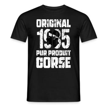 40-jähriges Jubiläum - Original - 1985 - Korsika - Männer T-Shirt - Schwarz - Vorne - AI Model Male 178 light (178cm)