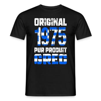 50. Jubiläum - Original 1975 - Griechisch - Männer T-Shirt - Schwarz - Vorne - AI Model Male 178 light (178cm)
