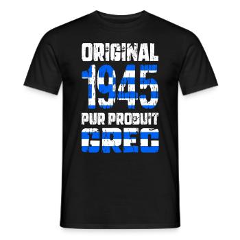80. Geburtstag - Original 1945 - Griechisch - Männer T-Shirt - Schwarz - Vorne - AI Model Male 178 light (178cm)