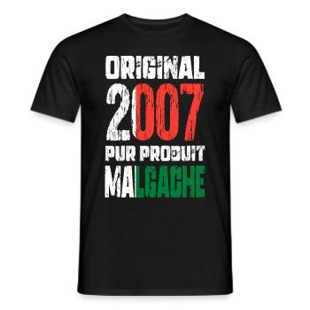 18. Geburtstag - Original 2007 - Madagaskar - Männer T-Shirt - Schwarz - Vorne - AI Model Male 178 light (178cm)