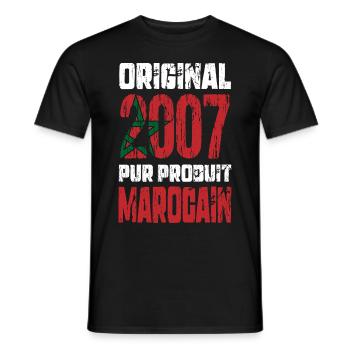 18. Geburtstag - Original 2007 - Marokkanisch - Männer T-Shirt - Schwarz - Vorne - AI Model Male 178 light (178cm)