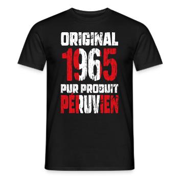60. Geburtstag - Original 1965 - Peruanisch - Männer T-Shirt - Schwarz - Vorne - AI Model Male 178 light (178cm)