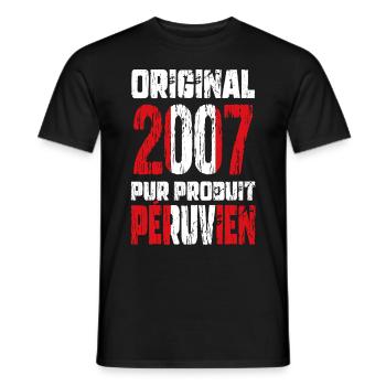 18. Geburtstag - Original 2007 - Peruanisch - Männer T-Shirt - Schwarz - Vorne - AI Model Male 178 light (178cm)