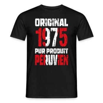 50. Jubiläum - Original 1975 - Peruanisch - Männer T-Shirt - Schwarz - Vorne - AI Model Male 178 light (178cm)